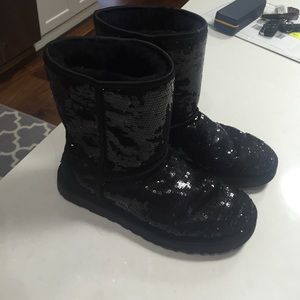 black sparkly uggs