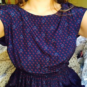 Navy blue pattern dress