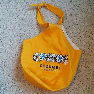 Bright yellow tote bag