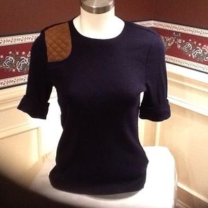 Lauren Ralph Lauren Navy Short Sleeve Sweater