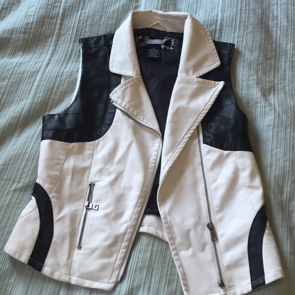 Faux leather vest