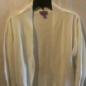 Cream open front sweater