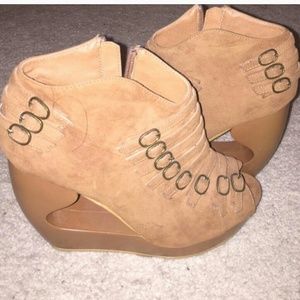 Cute wedge  peeptoe booties