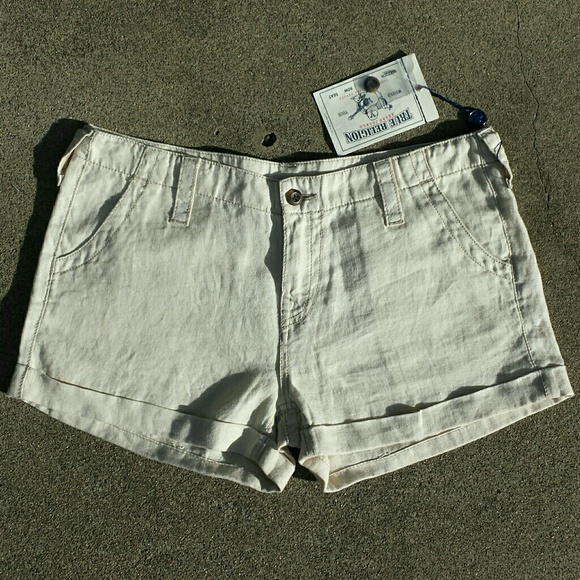 ☆HP☆ True Religion Khaki Linen Safari Shorts - Picture 2 of 4
