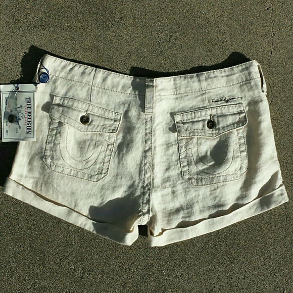 ☆HP☆ True Religion Khaki Linen Safari Shorts - Picture 3 of 4