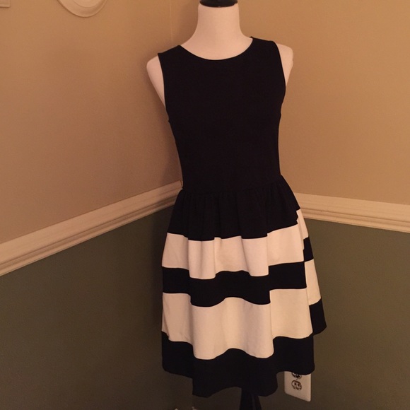 Sexy black and white stripped dress.
