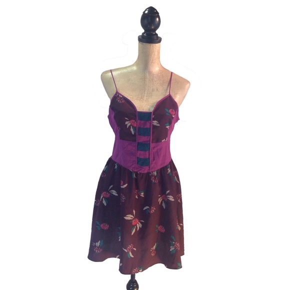 UO Ecote purple floral sleeveless dress