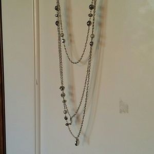 Necklace with long chains, silver