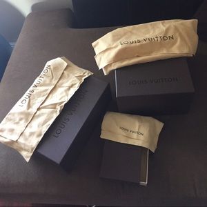 Three Louis Vuitton boxes & dust bags - authentic