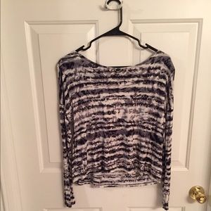 Black and white tie dye, open back top