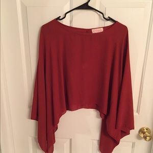 Burnt orange crop top, kimono sleeve