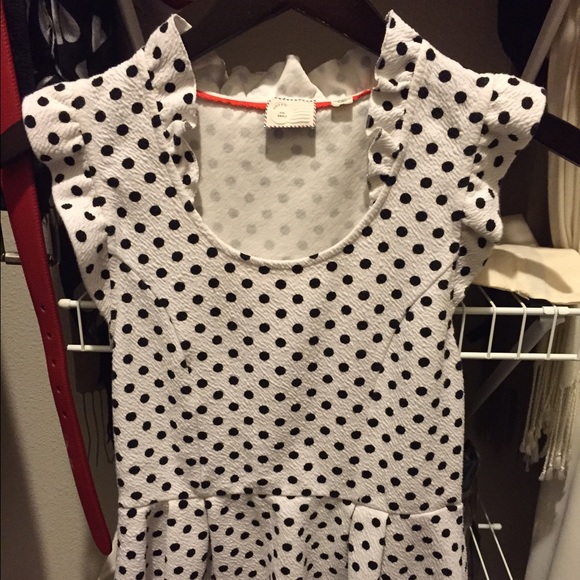 Anthropologie polka dot peplum top