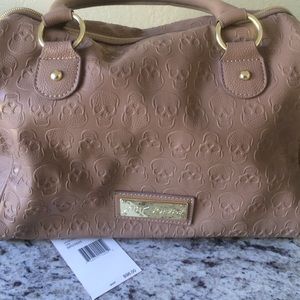 "Princess Skully" tan satchel
