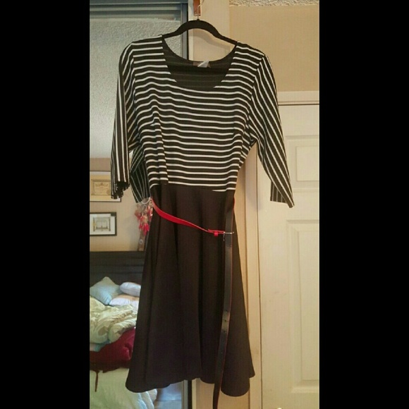 Black and white Striped top dress