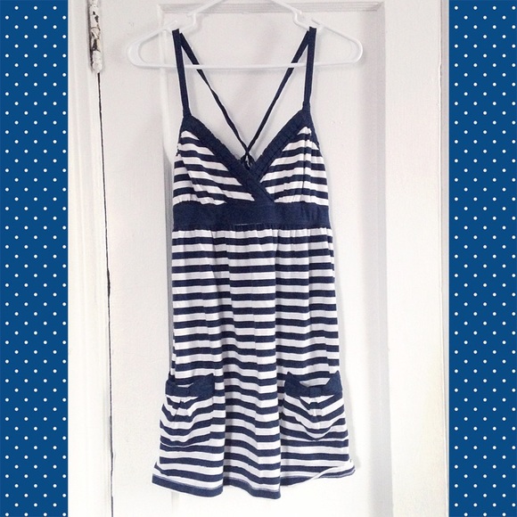 Gilly Hicks Navy Striped Dress - Picture 1 of 2