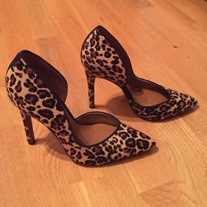 Nine West leopard pony hair pumps