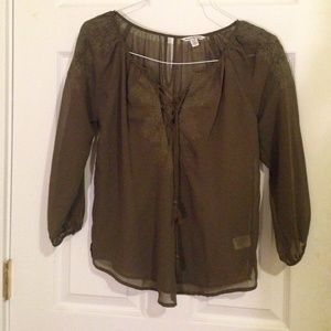 MAKE OFFER Sheer Boho Embroidered Top