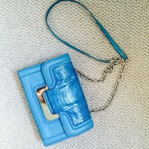 Turquoise DVF cross body purse