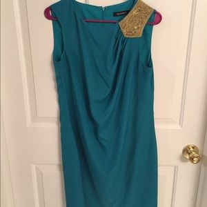 Ellen Tracy teal, embellished dress