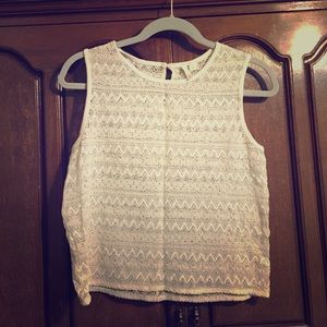 White sheer lace top