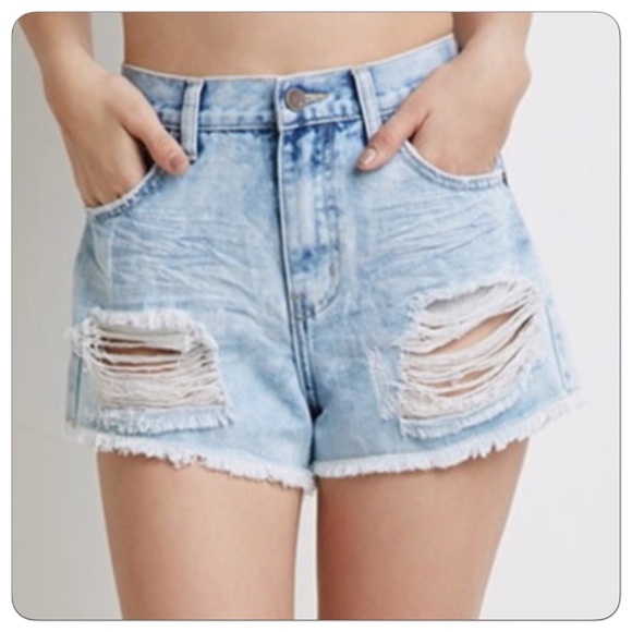 Forever 21 Pants - ♣️ Forever 21 bleach washed high waisted shorts