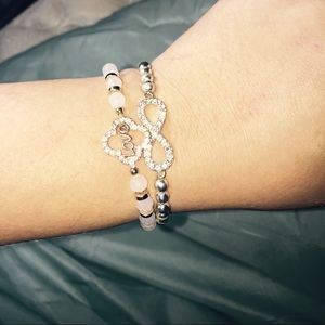 Pretty love and infinity bling bracelets