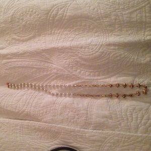 Long Pearl and Stud Necklace
