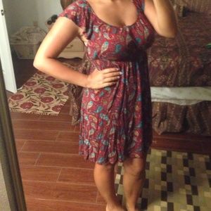 Forever 21 burgundy paisley dress