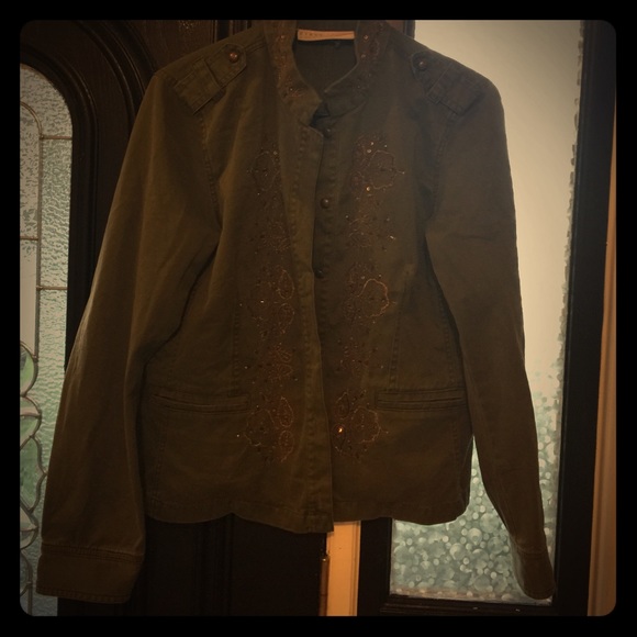 Dark green size medium embellished jacket - Picture 1 of 4