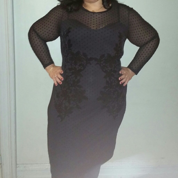 Sheer polka dot Asos Curve dress