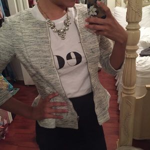 HM peplum blazer light grey tweed