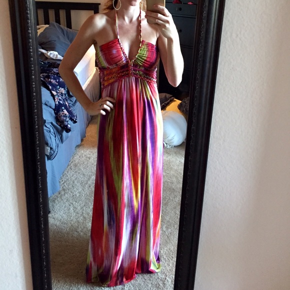 Cynthia Rowley colorful maxi dress size small
