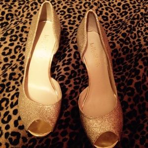 Gold high heels