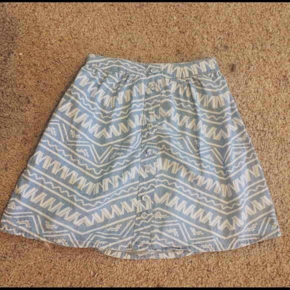 Denim Printed high waisted skirt