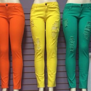 Colored Stretch Denim Jeans