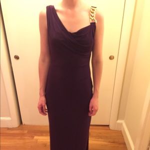 Calvin Klein purple column gown