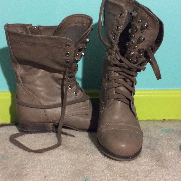 Studded combat boots