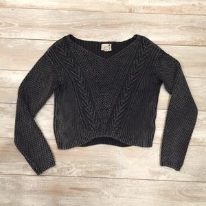 LA Hearts cropped cable sweater