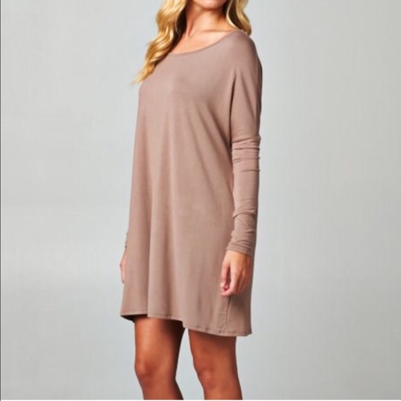 💠💠The CATHERINE long sleeve dress -TAUPE - Picture 3 of 4