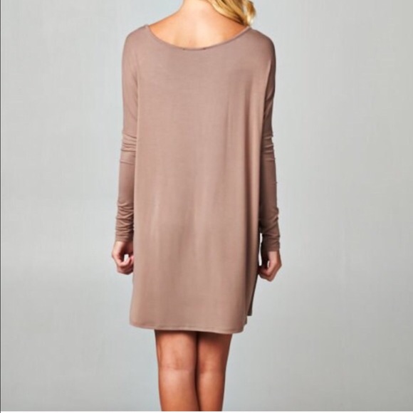 💠💠The CATHERINE long sleeve dress -TAUPE - Picture 4 of 4