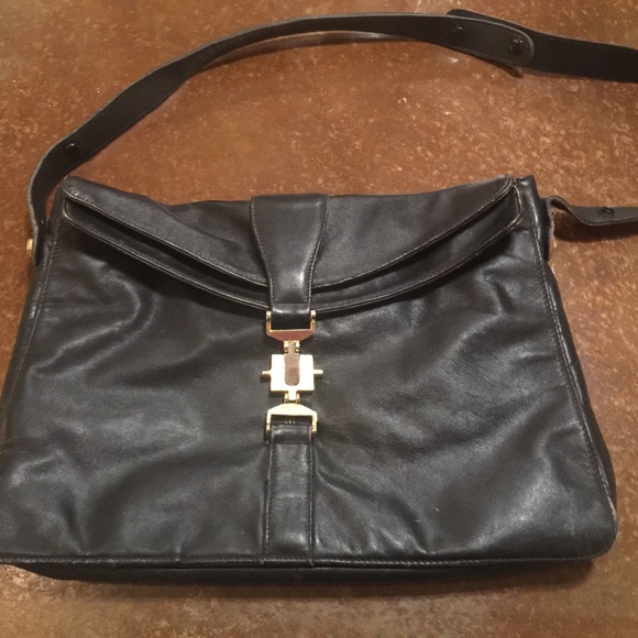 black leather BOHO HIPPIE shoulder bag!