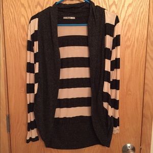 Papaya Light Pink and Charcoal Gray Cardigan