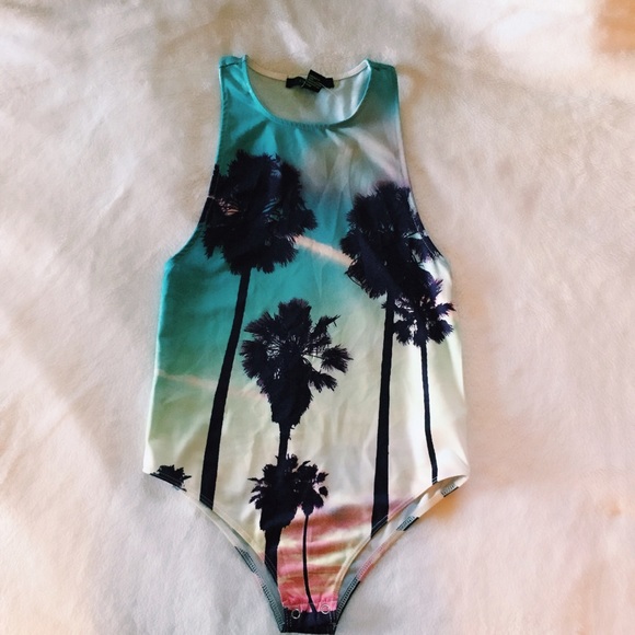 Forever 21 Palm Tree Body Suit