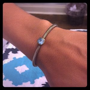 David Yurman Blue Topaz and Gold Noblesse Bracelet