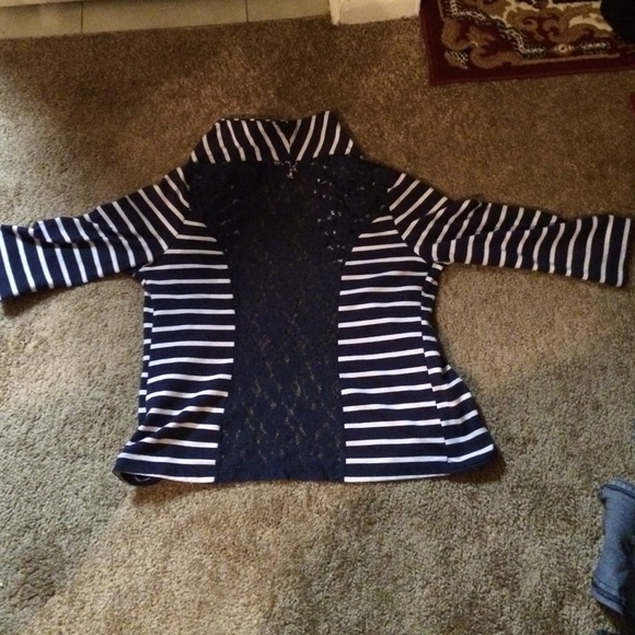Navy blue and white blazer - Picture 3 of 3