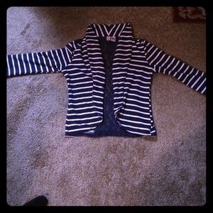 Navy blue and white blazer