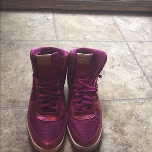 Magenta and cream Nikes