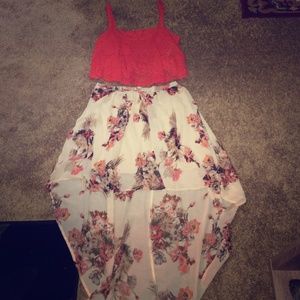 Occie crop top with High low skirt