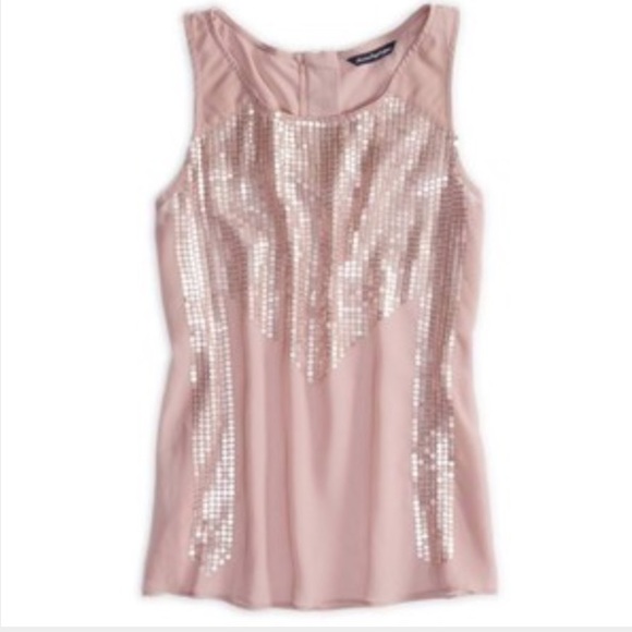 American Eagle sequin chiffon tank