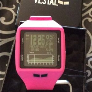 Vestal Brig tide watch (hot pink/black)